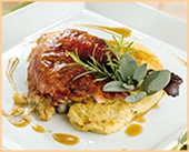 Pollo farcito e polenta taragna